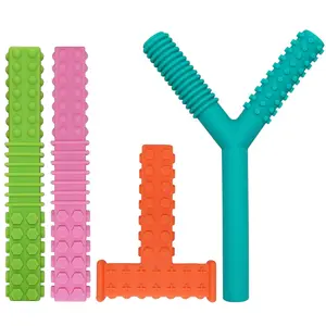 Sensory  Toys for Autistic , 4 Pack   Tube  Sticks Toys for , , SPD, Chewies with Special Needs,   Chewy Tool for Sensory  Chewer.
