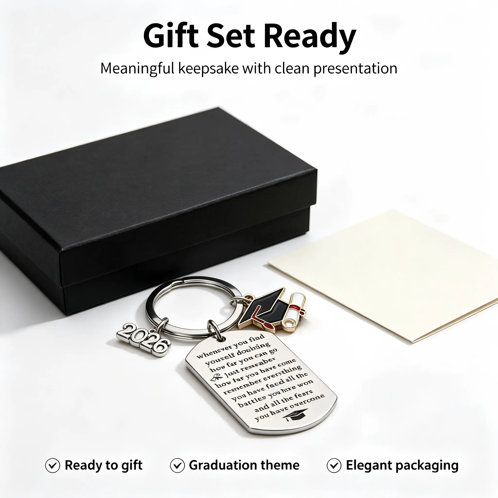 2026 Graduation Metal Keychain, Inspirational Symbol of Achievement Gift for High School & College Seniors, Commemorative Backpack Charm, Parties, Graduation Journey, High School Seniors, College And High School Seniors