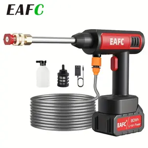 [Local Delivery] EAFC US Plug Portable Cordless High Pressure Washer, Extra Large Capacity Battery Electric Car Washing Water Gun with Foam Sprayer, Adjustable Nozzle Portable Handheld Spray Gun for Car, Home, Floor, Bathroom, Watering