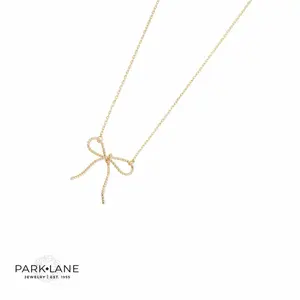 Park Lane Lacey Necklaces - Elegant Bow Design Gold Plated Chain Necklace for Women