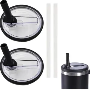 2 pack 40 oz Tumbler Flip Straw Lid,Compatible with Stanley Cup 40oz Tumble