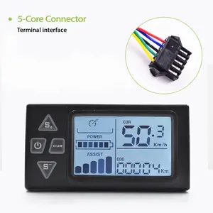 S861 Sm5pin Electric Bicycle Color LCD Display Instrument, Ip65 Waterproof Wired Connection, Uart 2 Protocol, Waterproof E-Bike Controller