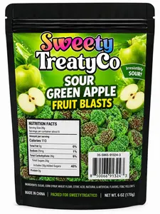 Sour Green Apple Gushers - (6OZ Bag)  Sour Green Apple Gushers Snack   Ships Same Day! Candy Sweet