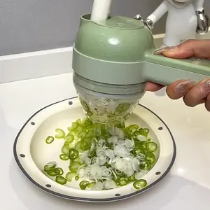 Multifunctional Vegetable Chopper for Chopping Chili Rings, Scallion, Ginger, Garlic Slices, Electric Garlic Masher slicer
