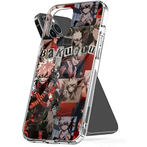 Phone Case Katsuki Shockproof Aesthetic Transparent Bakugo Cover Compatible with iPhone SE 7 8 X XR 11 12 13 14 15 16 Plus Mini Pro Max Samsung Galaxy Note S9 S10 S20 S21 Ultra Plus Protection Cellphone