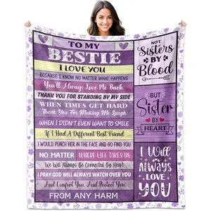 Bestie Blanket - Birthday and Friendship Gifts for Women, Long Distance and Work Besties Gift - Best Friend Blanket