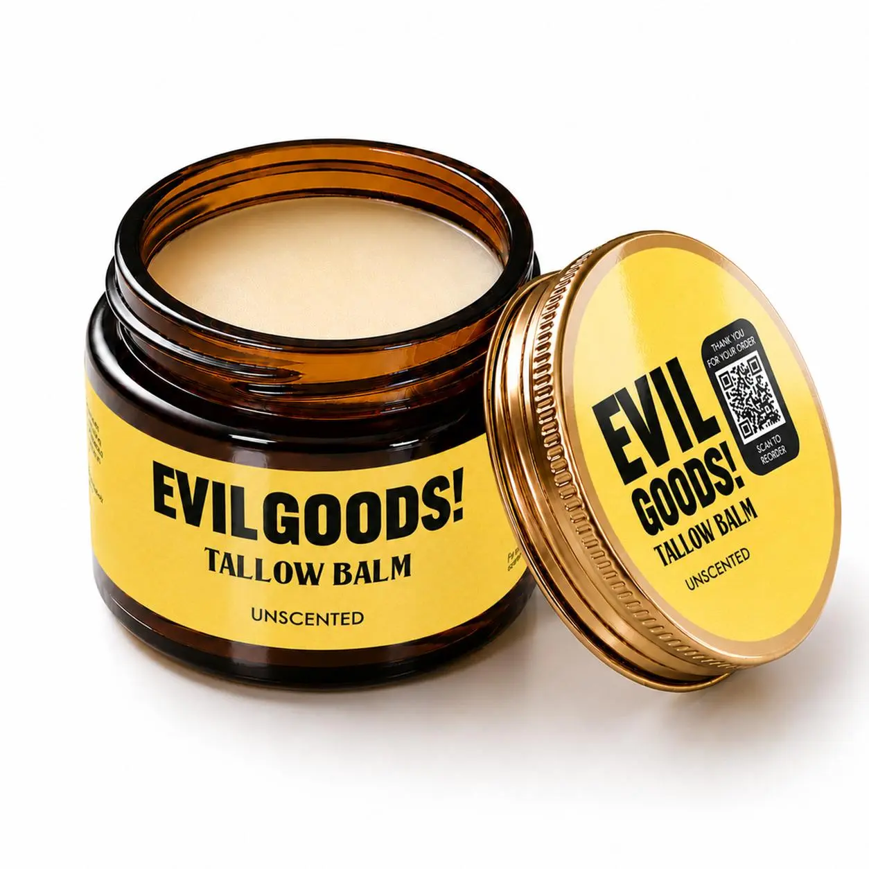 EVIL GOODS Grass-Fed Beef Tallow Balm with Manuka Honey, 2 oz – Deeply Moisturizing Face & Body Balm for Long-Lasting Hydration and Soft, Smooth, Radiant-Looking Skin