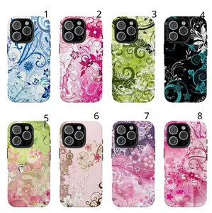 Abstract Floral Art Smartphone Casing, Colorful Swirl Flower Aesthetic Protective Handheld Accessory with Vintage Pattern Design for iPhone 17,16,15,14,13,12,11 Pro Max Air