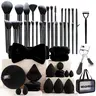 Women's 52-Piece Professional Cosmetic Kit with Plastic Storage Case - Ergonomic Durable Round-Top Makeup Tools, Powder Puff, Foundation Applicator, Mini Cleansing Blender Sponge, Tapered Angled Blush Tool for All Skin Types Flawless Application