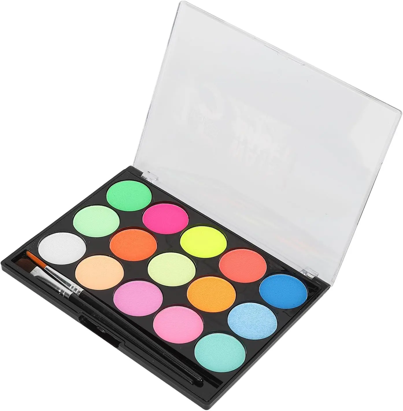 15-Color UV Blacklight Face & Body Paint Set – Water-Activated Neon Fluorescent Makeup, Washable Glow Paint for Halloween, Festivals, Cosplay & Party Looks Uv Facepaint Face Paint Palette