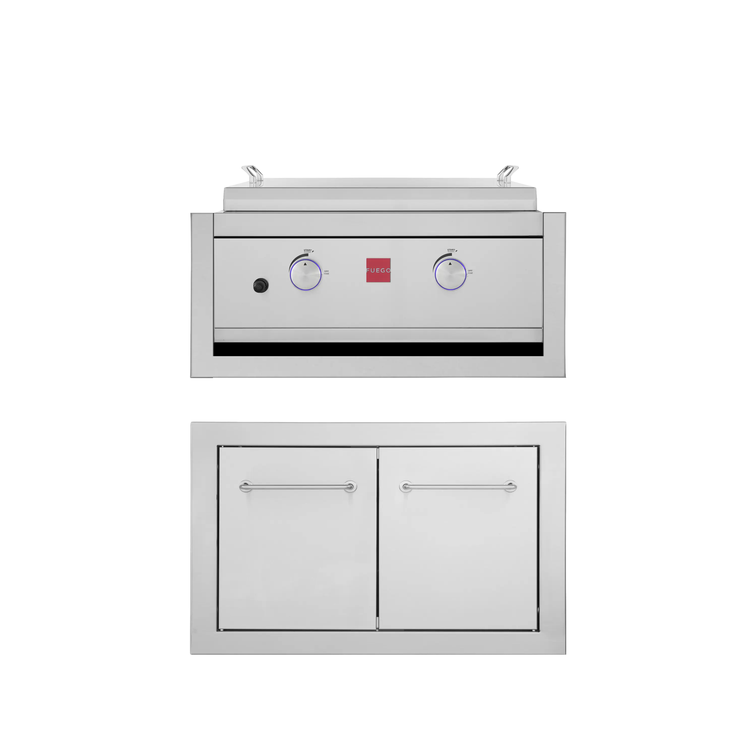 Fuego F27S-Griddle 304SS Built-In w/ Jacket & Door Cabinet