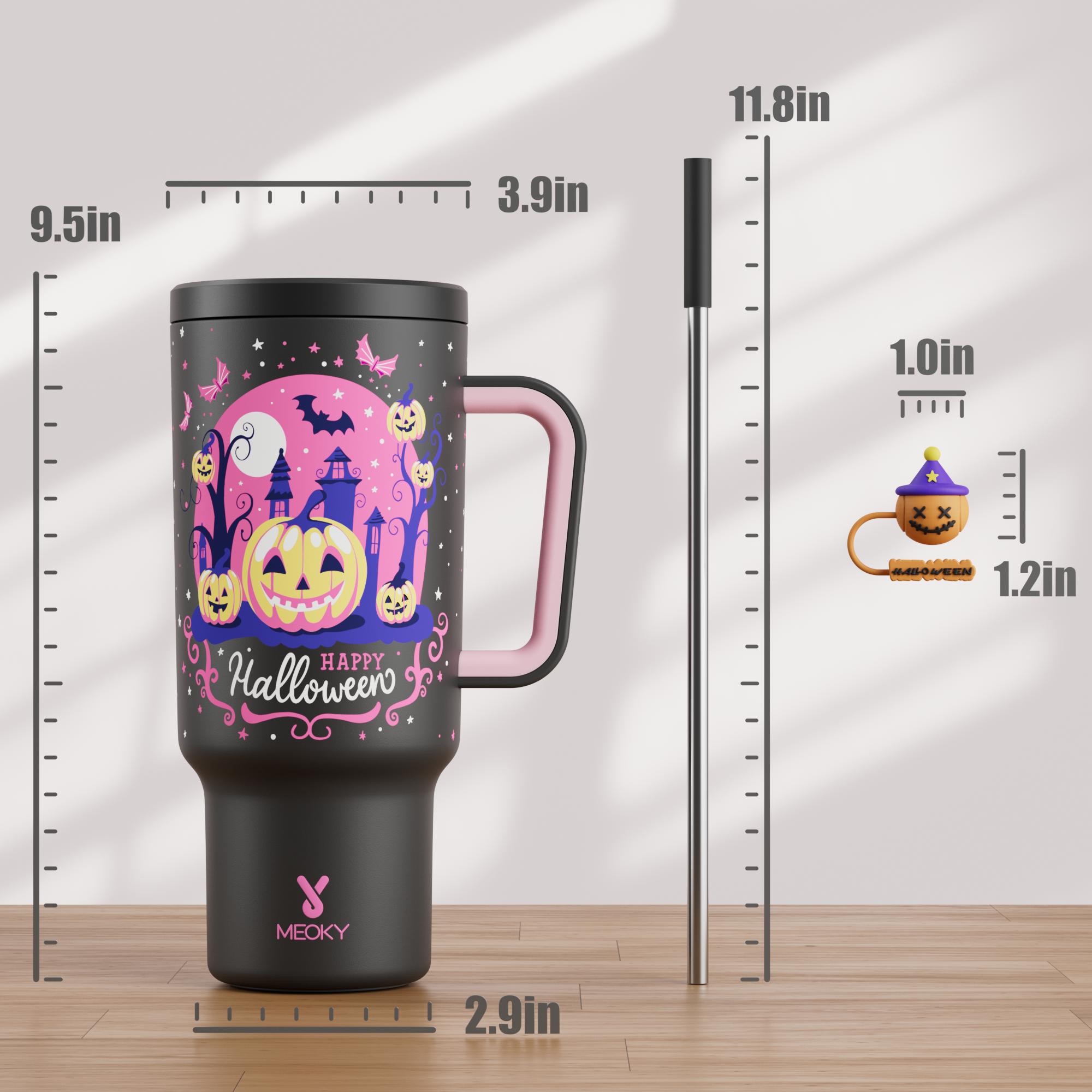 MEOKY 40oz Stainless Steel Insulated Tumbler – Maintains temperature for 24 hours, leak-proof and portable. Adapted to car, travel, and outdoor use. Available in multiple colors.