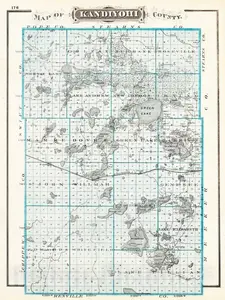 Kandiyohi County, Minnesota - Railroad Map, 1874 - Historical Map Print
