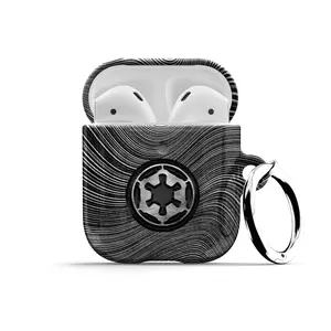 Beskar Imperial AirPods Case Silver Edition - For Apple AirPods 1 2, AirPods Pro Air Pod Star Metal Carabiner Keychain Ring Men Wars