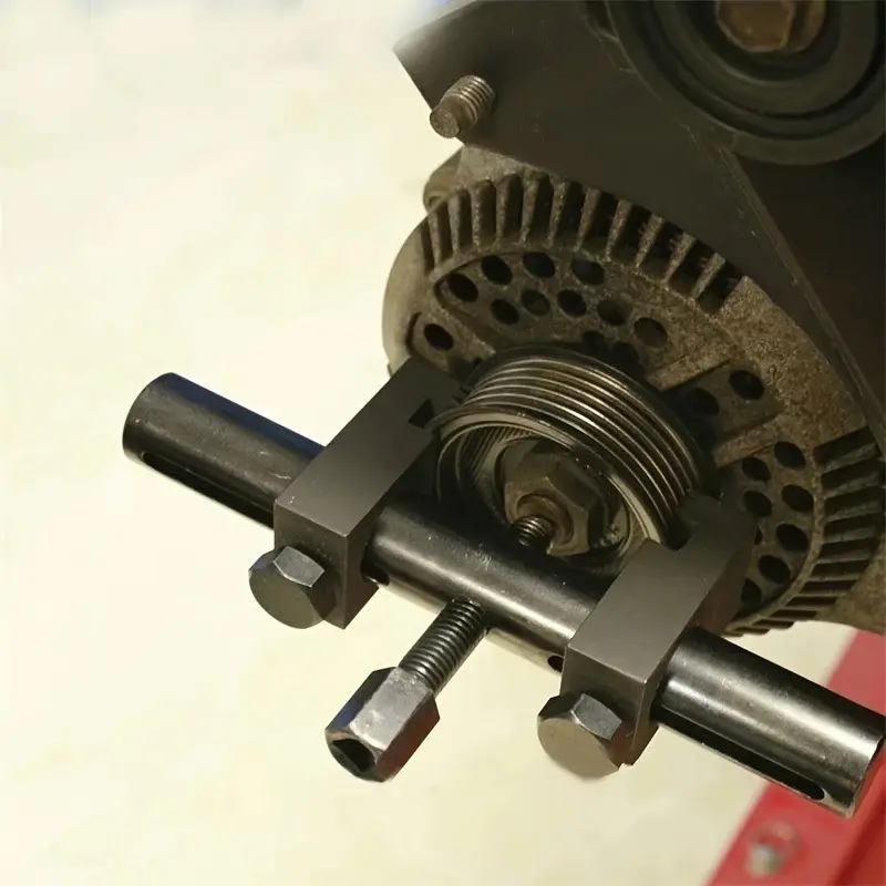 Adjustable crankshaft pulley disassembly tool, gloves included, new crankshaft pulley disassembly tool, engine pulley disassembly tool, power steering pump pulley disassembly tool, crankshaft pulley pulling tool (1 set), easy-to-use all vehicle engine mai