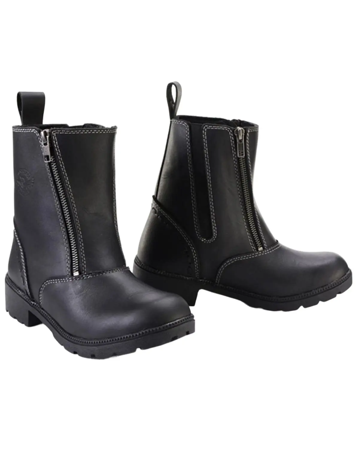 Milwaukee Leather Women's Women'S Dual Zipper Motorcycle Boot Round Toe - Mbl9327