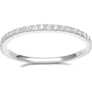2mm  Wedding Band Cubic Zirconia Half Eternity Stackable Engment Ring Size 3-13