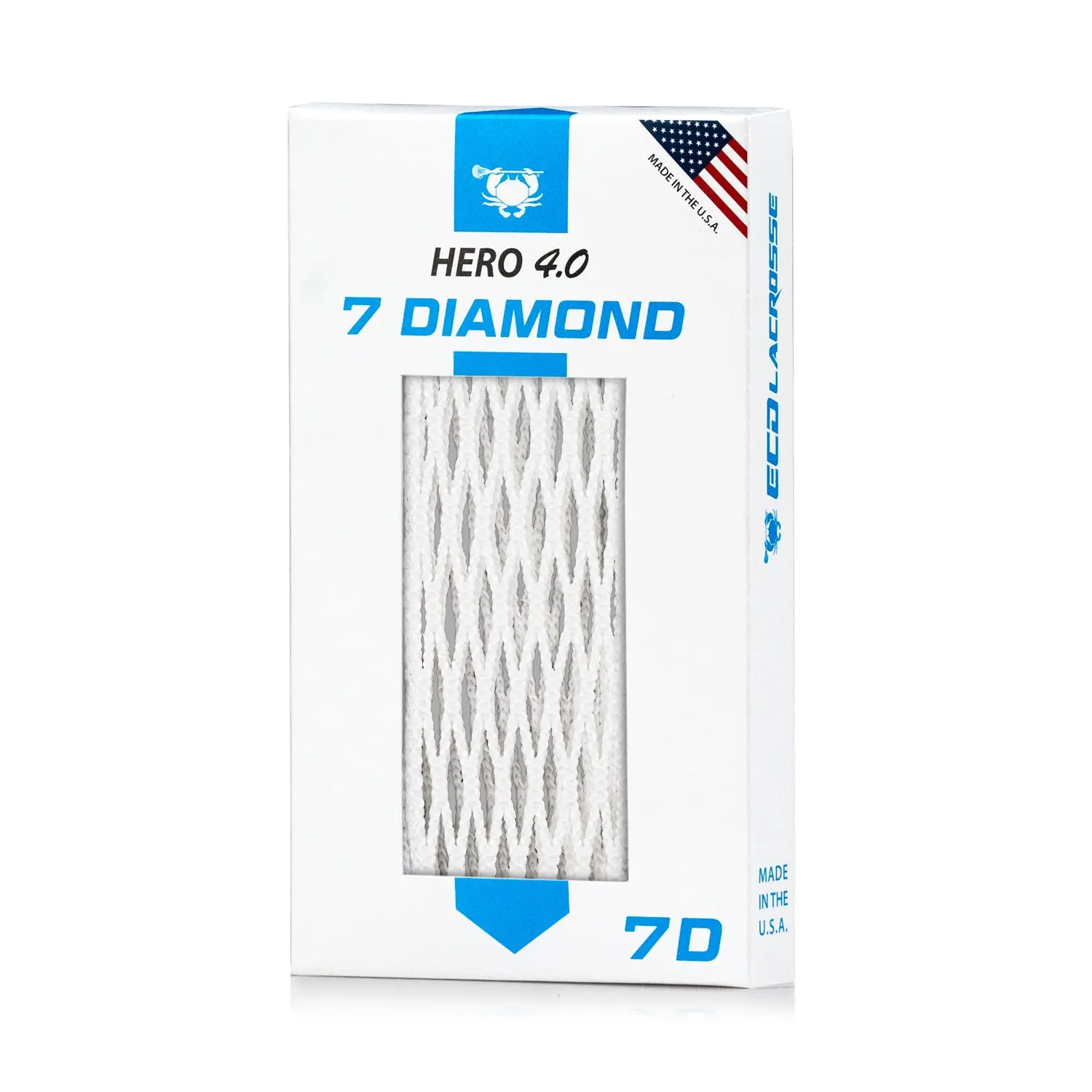 ECD Hero 4.0 Semi-Soft 7D Lacrosse Mesh, Diamond Weave Mesh Fabric, Lighter Pocket Design for Enhanced Control Hold During Lacrosse Play