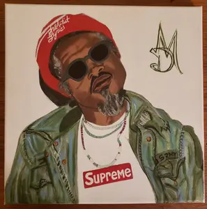 MindFreakArtistry LLC Engineered Friend André 3000 Artwork By A.D.M TheArtist Lyric1 Acrylic on Canvas 12"x12" HipHop Art