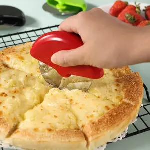 Stainless Steel Round Pizza Cutter, Modern Minimalist Kitchen Tool, Dough Cutting Tool, Baking Essential, 1pc