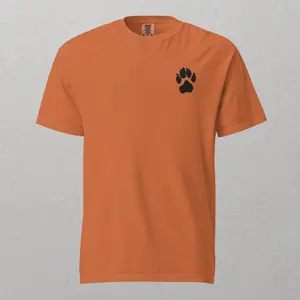Custom Embroidered Premium Paw Print Heavyweight T-Shirt Unisex