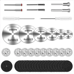 44Pcs Cutting Wheel Kit for Dremel Rotary Tools, Mini HSS Circular Saw Blades Cutter, Resin Cutting Discs, 545 Diamond Cut Off Wheels for Cutting Wood, Metal, Plastic, PVC, Glass, Tile, Stone