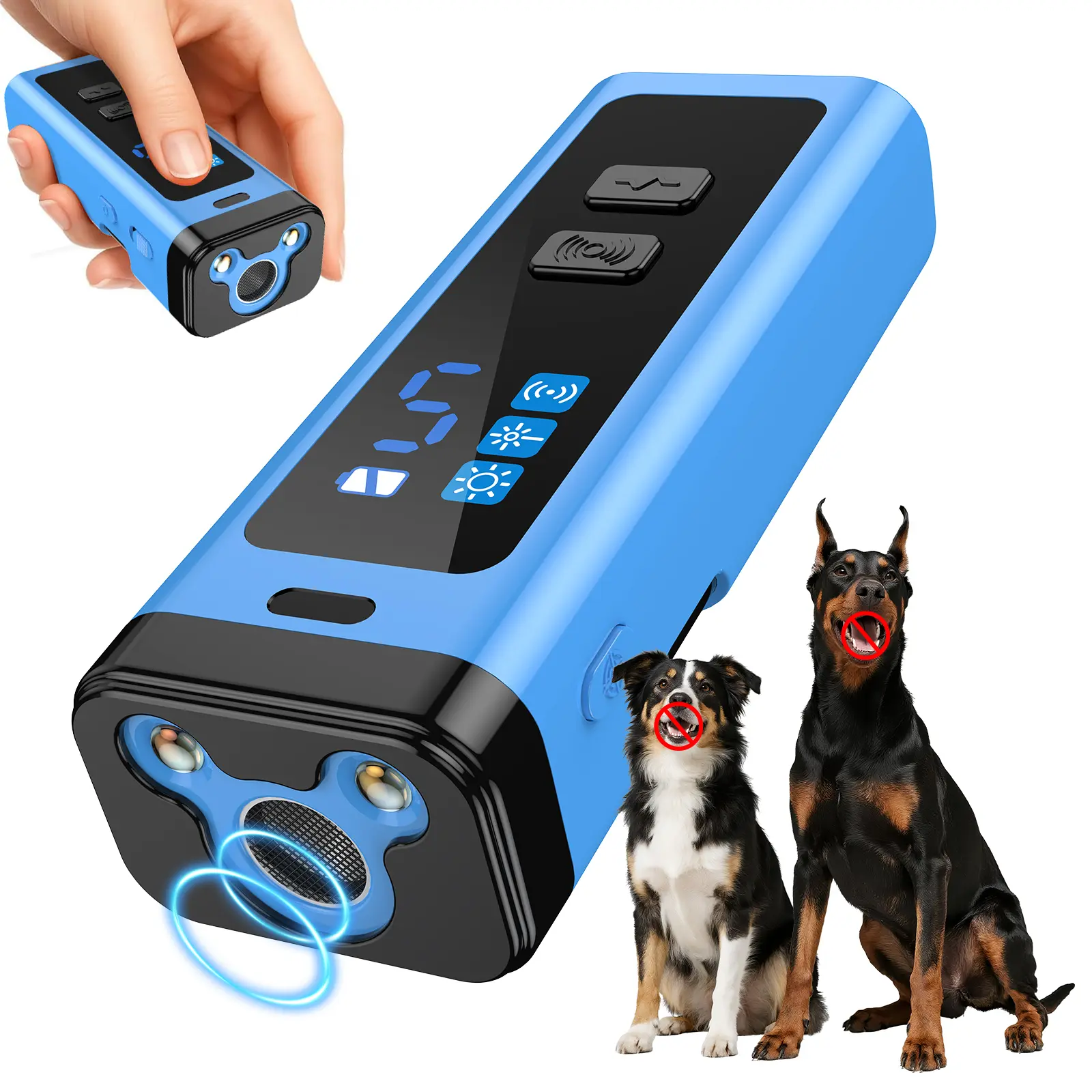 Dog Bark Deterrent Device- Ultrasonic Anti Barking, 5 Training Modes 30 FT  Range–Barks No More Indoors Outdoors Behavior Correct Rechargeable, Humane  Training for Dogs