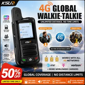 4G LTE Walkie Talkie | Unlimited Range Two Way Radio | Works on AT&T T-Mobile Verizon | No License, No Dead Zones, SIM Included