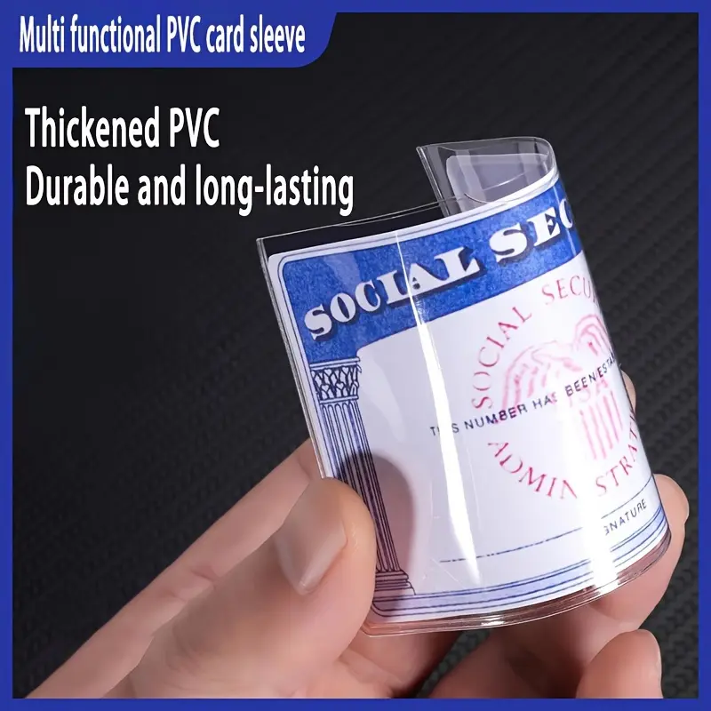 16 pcs Thickened Waterproof PVC Card Sleeves - Soft and Transparent; Ideal for Protecting Social Security Cards, Health Insurance Cards, Credit Cards, ID Cards, Transit Cards, and More.