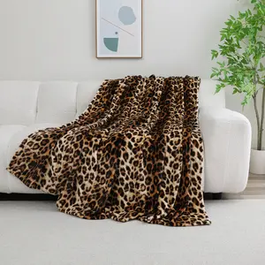 Naviliving Premium Leopard Print Blanket Thickening And No Shedding Machine Washable Suitable For Rental Property Sofa Living Room Decoration And Office Summer Air Conditioning Blanket