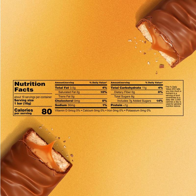 Caramel Cookie Milk Chocolate Bars Individually Wrapped Party Candy Chocolate Candy Bars, 10.83 Oz Bag