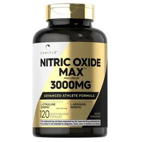 Carlyle Nitric Oxide Supplement 3000mg | 120 Capsules | Pre Workout with L-Arginine & L-Citrulline | Non-GMO, Gluten Free