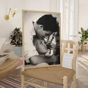 Brigitte Bardot & Jacques Charrier on their Honeymoon 1959, Vintage Girl Print, Trendy Retro Wall Art, Bathroom Poster, Chic Fashion Prints POSTER
