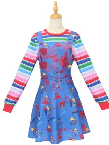 Chucky Season 2 Cosplay Costume, Striped Slim-Fit Suit, Halloween Party, Universal Horror Dress & Shirt Set