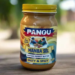 Spicy Flavor Haitian Peanut Butter - Manba Sel, No Sugar Added