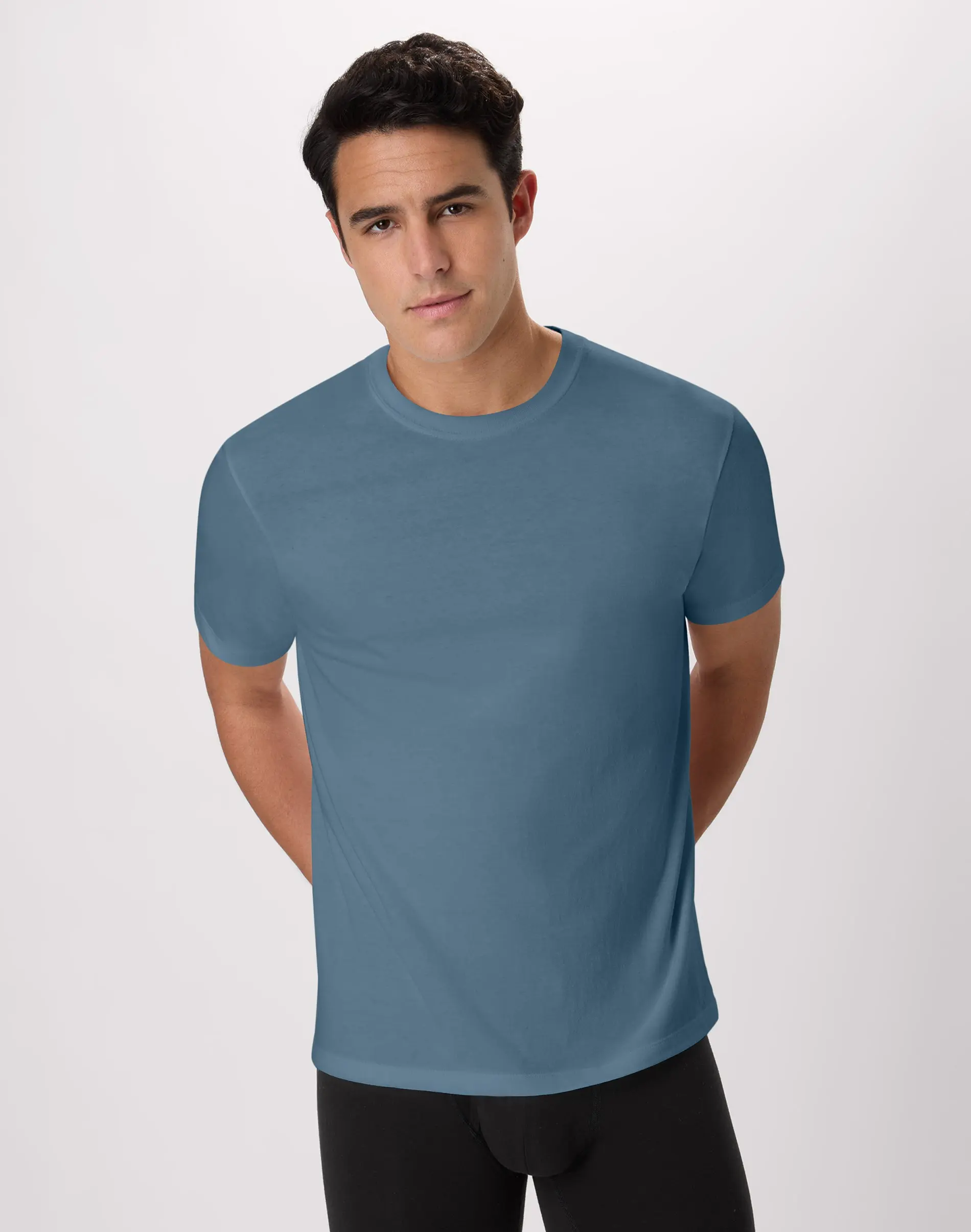 Hanes 5-Pack Everyday Tee Crewneck Cotton Midweight T Shirts Undershirts Short Sleeve Mens