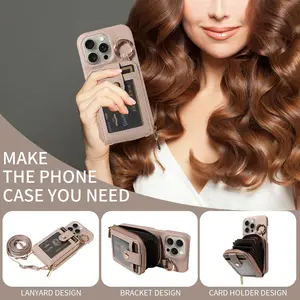 iPhone 17 Pro Max Case, Multi-Function Wallet Design, Secure Zipper Closure, Durable Protection Cover, Compatible with Multiple Models