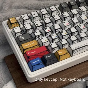 Mixed Color Keycap, PBT Material Keycap, Round Keycaps, Keyboard Keycap for 6.25U Space 61 68 75 87 98 100 104 108 Keyboard