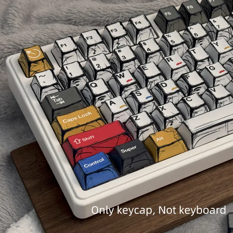 Mixed Color Keycap, PBT Material Keycap, Round Keycaps, Keyboard Keycap for 6.25U Space 61 68 75 87 98 100 104 108 Keyboard