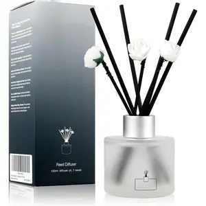 Reed Diffuser Set, Linen Scented, Reed diffusers for ,   Diffuser with 7 Reed Sticks for Room/Bathroom Decor 3.38 fl oz( Linen)