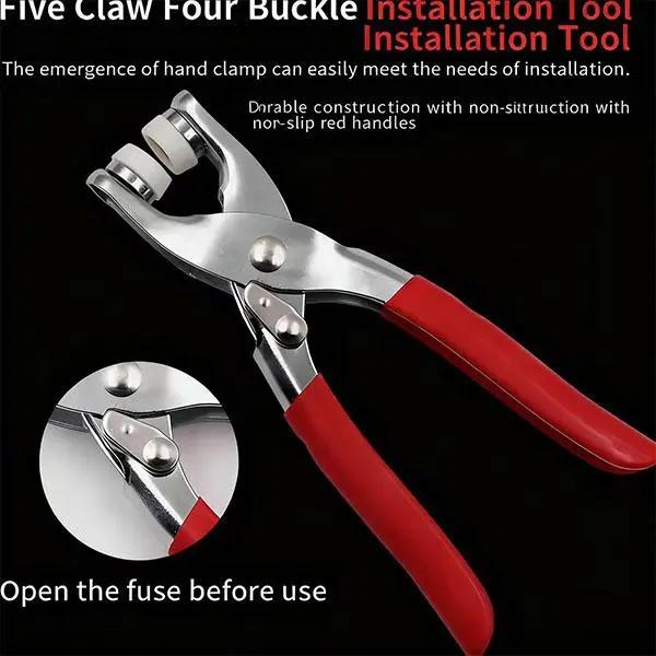 100PCS Metal Snap Buttons with Hand Press Pliers Set, Sewing Accessories Kit for DIY Clothing, Hats & Crafts, Seamless Fastener Tool Set