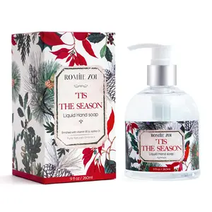 ROMIIE ZOI Christmas Liquid Hand Soap with Gift Box - 'Tis The Season, Infused with Holiday Floral Aroma - 260ml/ 9 fl.oz Cleansing Nail Gentle Jojoba