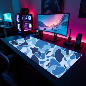 Blue Camo Extra Large Hypebeast Desk Mat Keyboard Mouse Pad | E-Sports Desk Mat | Desk Decor for Gamers | Boys' Rooms Gift large mousepad