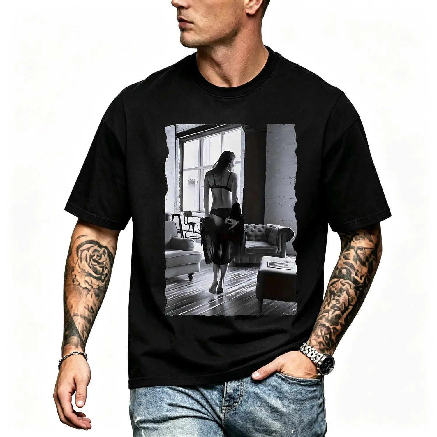 Customizable Photo Print Men Short sleeve T shirts Crew Neck Unique Art Design Lightweight Breathable Ideal Casual Party Event Wear High Quality Print