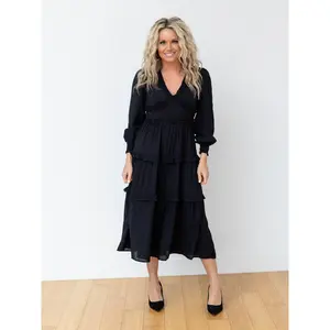 PINCH Long Sleeve Ruffle Detail Dress