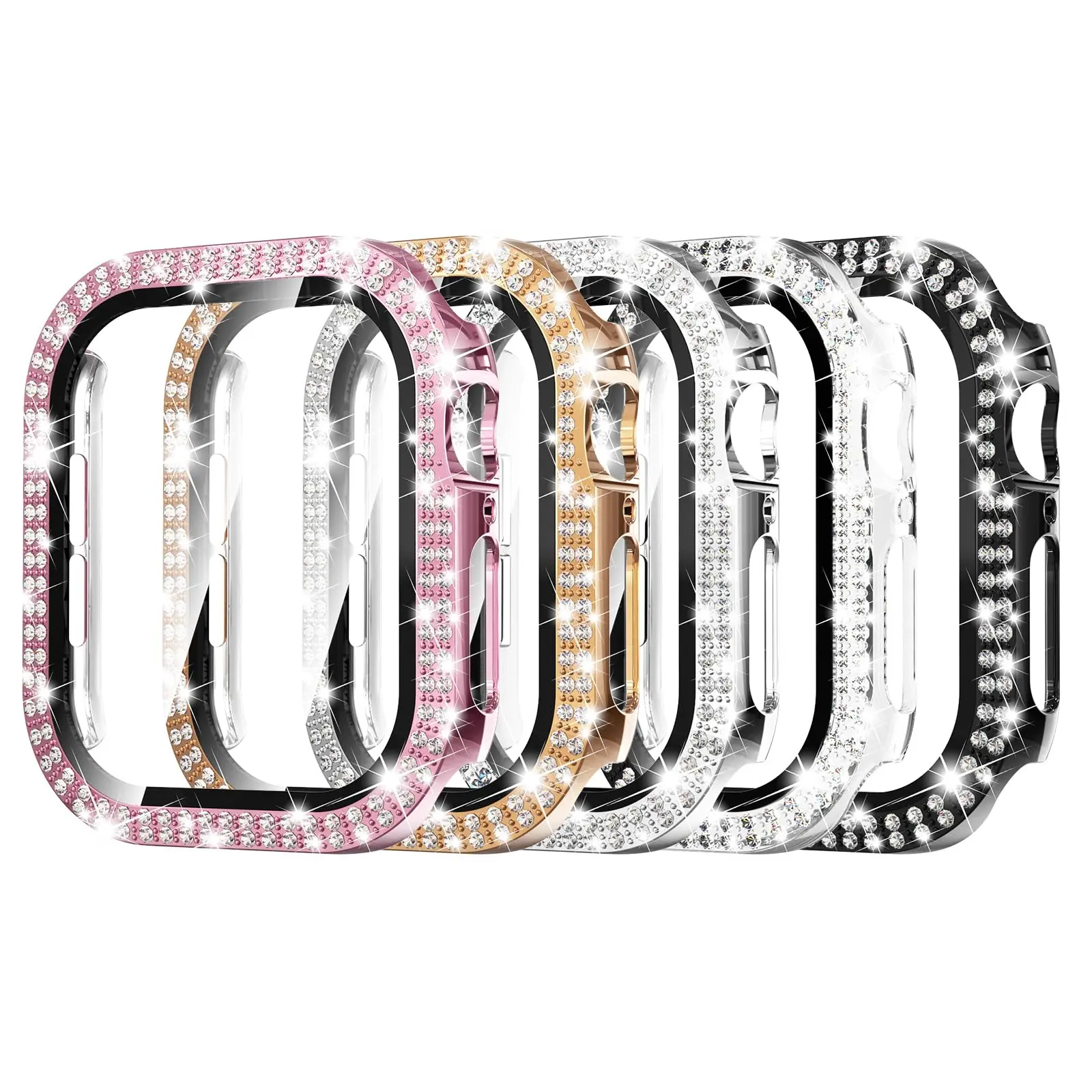 5-pack Women Bling Screen Protector Case Compatible With Watch 38mm 40mm 41mm 45mm Series 11 42mm 46mm  Iwatch 10 9 8 7 6 5 4 3 42mm(series 10/11)