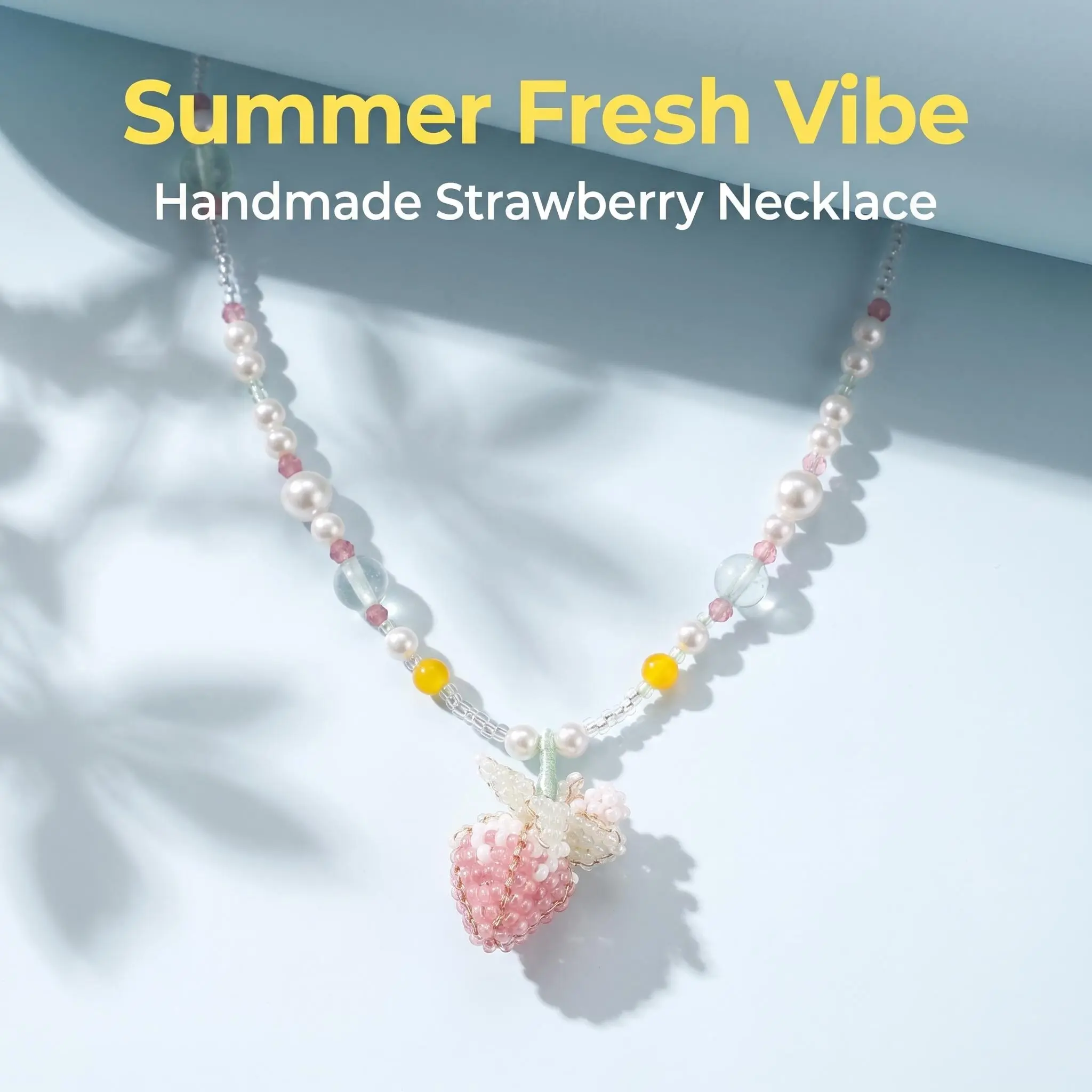 Women's Cottagecore Strawberry Beaded Fruit Choker - Handmade Alloy, Artificial Pearl Casual Necklaces for Adult Daily Wear, Beaded Necklaces, Adults, Female, Pendant, Plastic