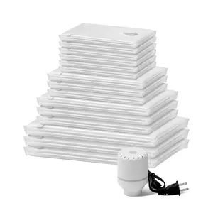 VEVOR Multifunctional Vacuum Storage Bags (Home Supplies), 15-Pack Space Saver Organiser Set (3 Jumbo/3 Large/3 Medium/3 Small/3 Rolls) with Electric Pump, Double-Sealed Zipper, High-Density PA+PE, Dustproof for Freeing Up More Storage Space