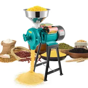 fathersdaygift VEVOR Electric Grain Mill Grinder, 110 lbs/H Commercial Spice Grinders, 1500W Cast Iron Pulverizer Powder Machine with Non-Slip Rubber Feet, for Dry Grains, Spices, Cereals, Coffee, Corn Pepper