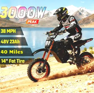 AOEEI Youth & Adult Electric Bike 3000W Peak Power 48V 23Ah Battery 38MPH Speed 14''/12'' Wheels 40 Miles Range Long Range e bikes